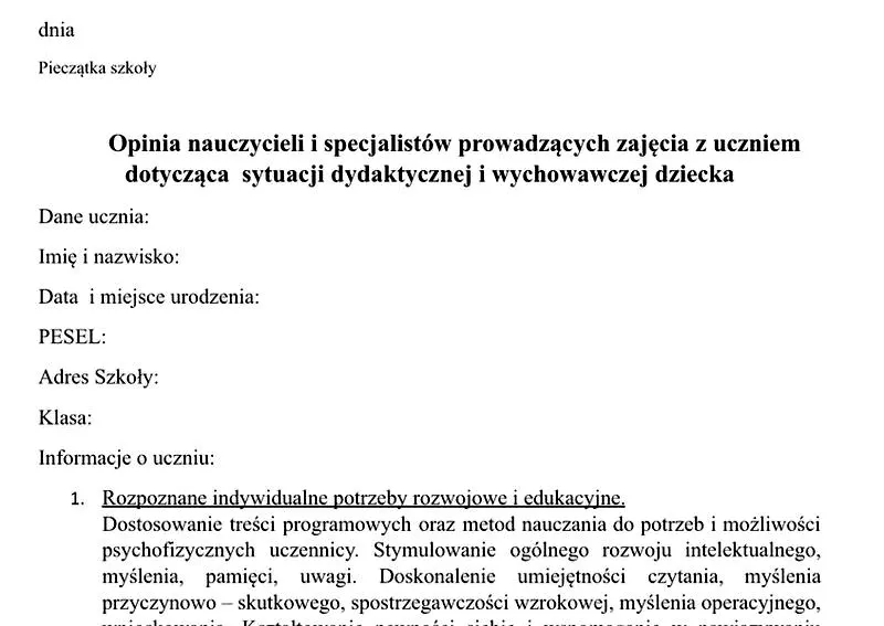 Opinia o uczniu do poradni – jak napisać ją profesjonalnie? Wzór i wskazówki